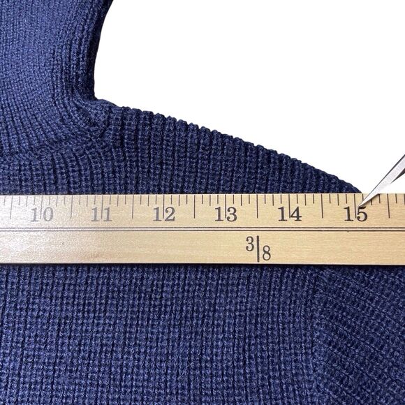 NWT LOVERS & FRIENDS Keeney Distressed Sweater Mini Dress Size M Navy Wool Blend - Picture 11 of 16